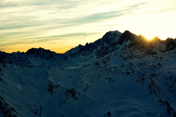 Traumhafter Sonnenuntergang übern Mont Blanc